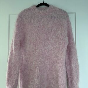 Women's Alpaca Pink Fuzzy Sweater